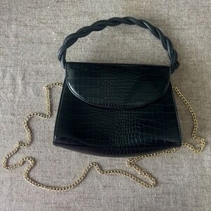 Emperia Vegan Alligator Black Purse